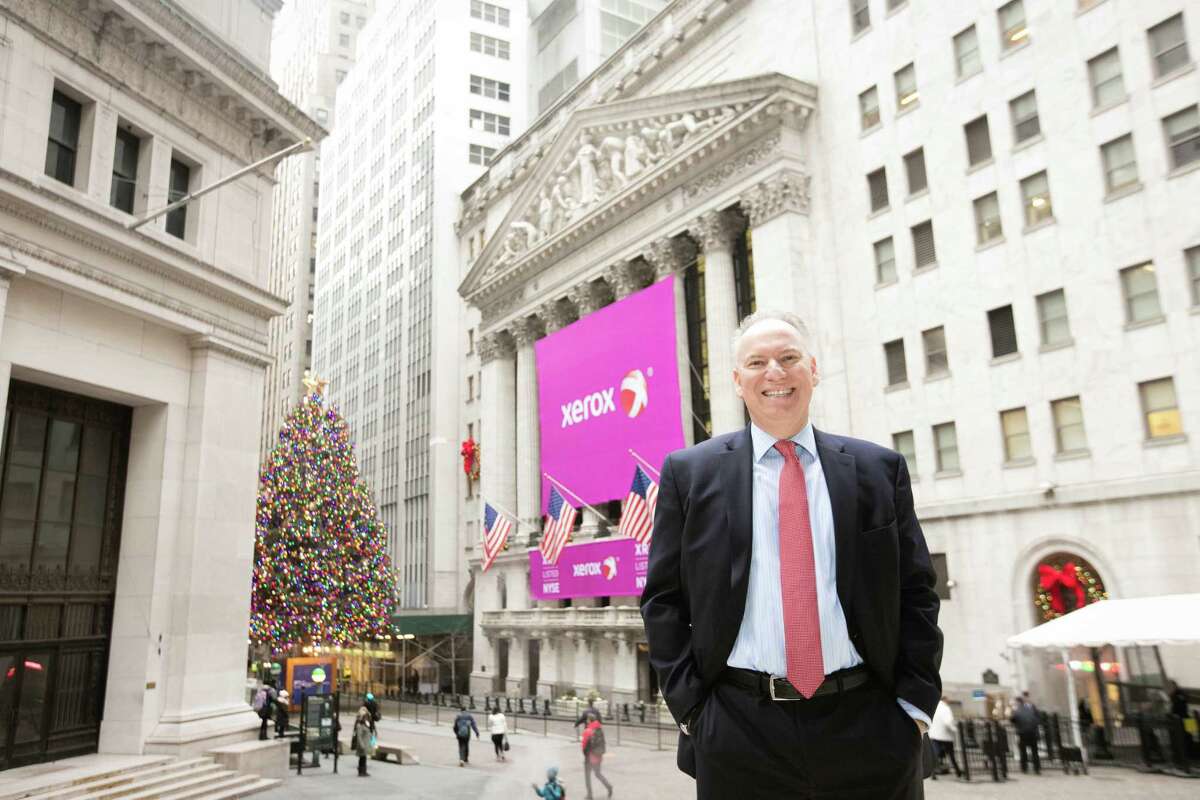Xerox CEO Jeff Jacobson on Jan. 4, 2017, when he rang the opening bell of the New York Stock Exchange. (File photo via Xerox).