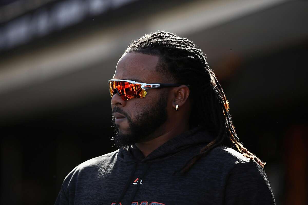 SAN FRANCISCO, CA - APRIL 03: Johnny Cueto #47 of the San Francisco Giants stands in the dugout during their game against the Seattle Mariners at AT&T Park on April 3, 2018 in San Francisco, California. (Photo by Ezra Shaw/Getty Images)