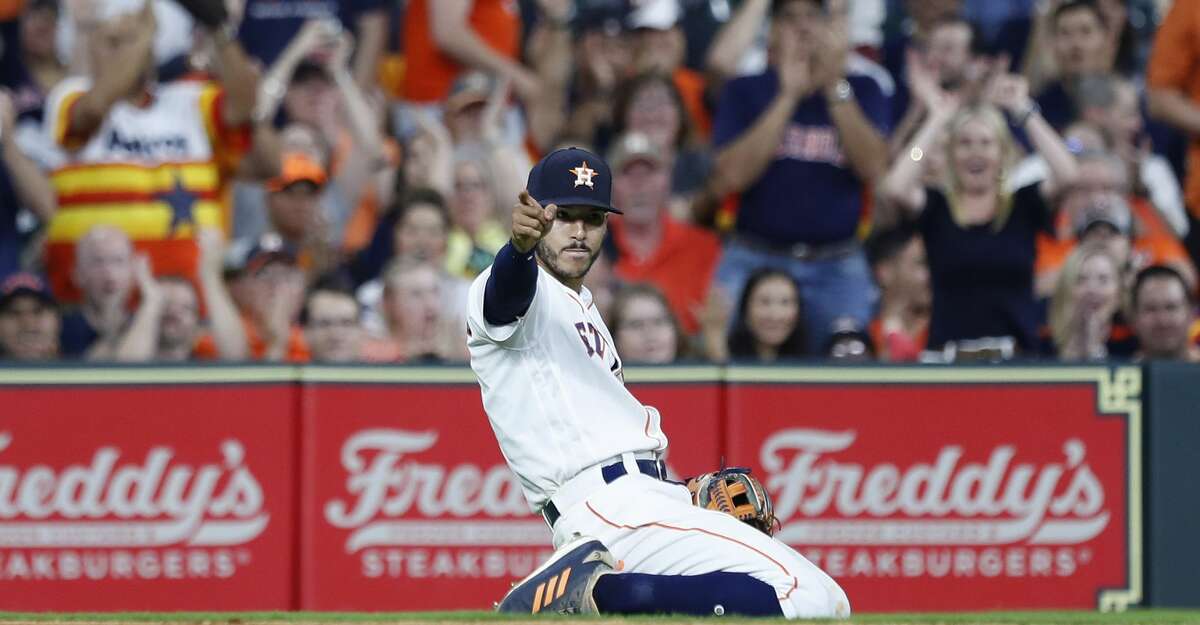 PHOTOS: Astros game-by-game Houston Astros shortstop Carlos Correa (1) reacts after making a long throw to first as New York Yankees Tyler Austin ground out during the eighth inning of an MLB game at Minute Maid Park, Tuesday, May 1, 2018, in Houston. ( Karen Warren / Houston Chronicle ) Browse through the photos to see how the Astros have fared through each game this season.