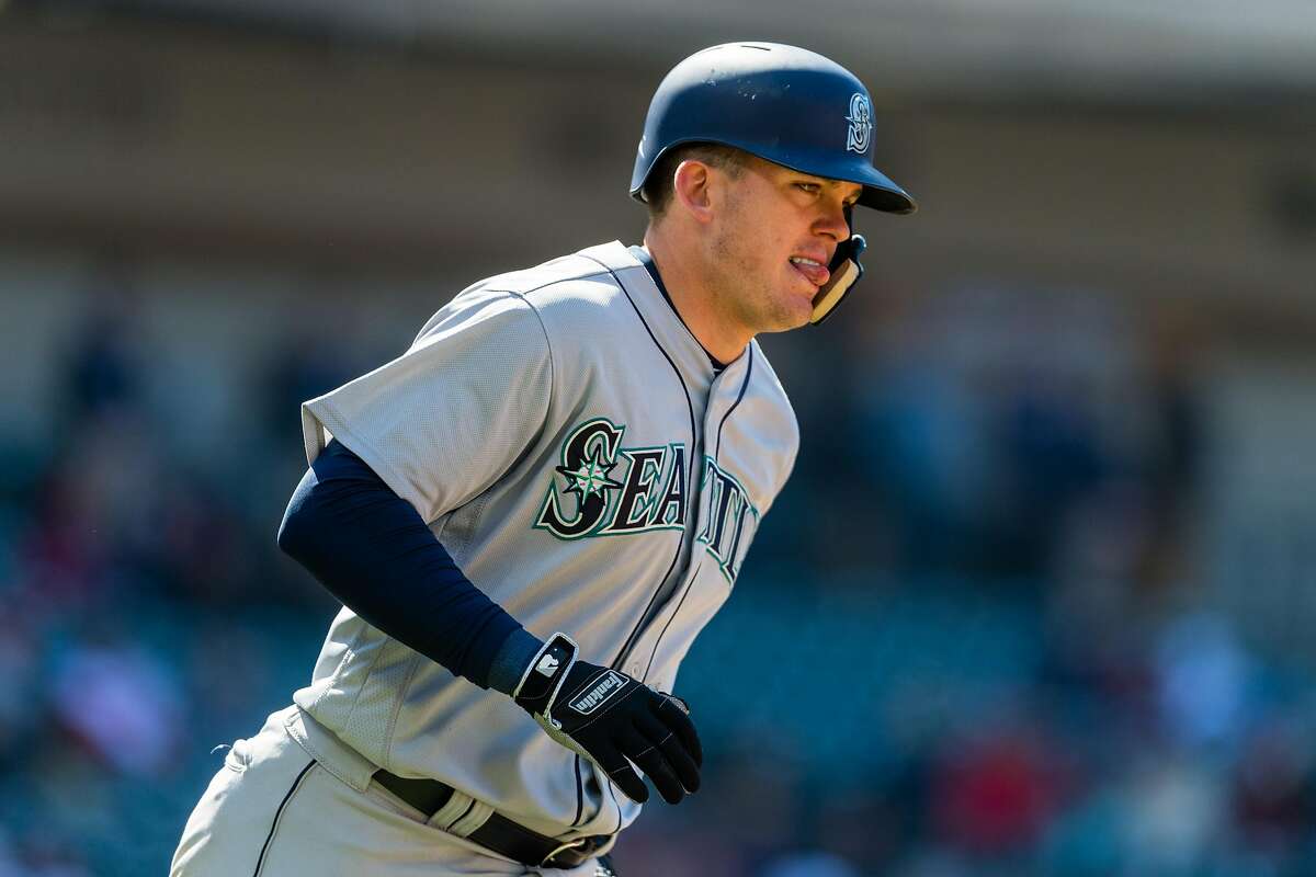 CLEVELAND, OH - APRIL 29: Ryon Healy #27 of the Seattle Mariners hits a two run home run during the eighth inning against the Cleveland Indians at Progressive Field on April 29, 2018 in Cleveland, Ohio. (Photo by Jason Miller/Getty Images)