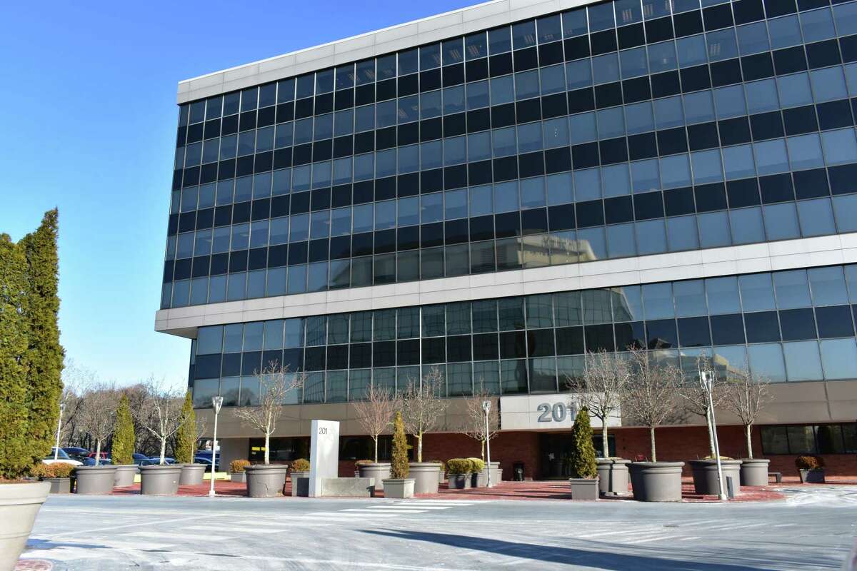 The headquarters office building of Xerox at 201 Merritt 7 in Norwalk, Conn.