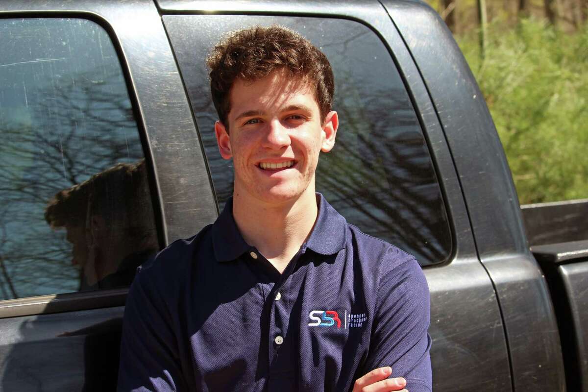 Staples High School senior and race car driver Spencer Brockman.