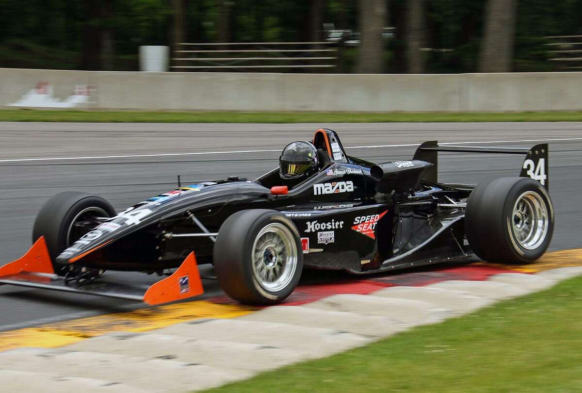 Spencer Brockman in his race car.
