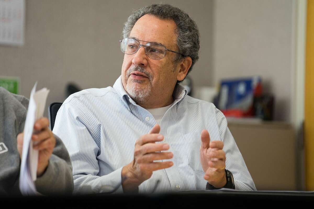 Mayor Lenny Siegel speaks during a sub committee meeting at Mountain View City Hall in Mountain View, Calif. on Thursday, May 3, 2018. Mountain View is considering raising up to $10 million through a new tax that would raise business license fees and tax large businesses per employee. The tax, which would need to be approved by voters, would directly impact the city�s largest employer, Google, which has more than 20,000 employees there.