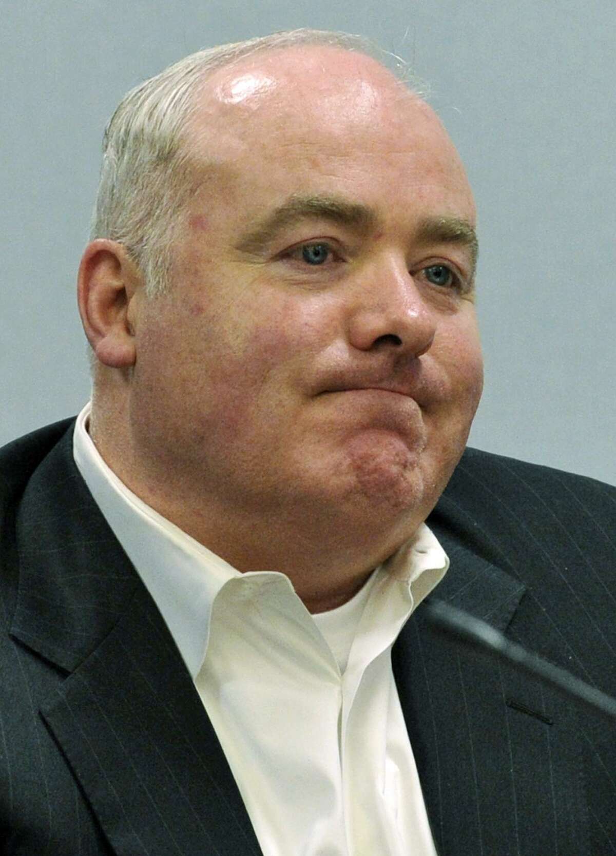 Michael Skakel listens to his former defense attorney Mickey Sherman testify at Skakel's habeas corpus hearing at Rockville Superior Court in Vernon, Conn. in 2013. The Connecticut Supreme Court has vacated Skakel's murder conviction and ordered a new trial in connection with a 1975 killing of Martha Moxley in Greenwich. The court issued a 4-3 ruling Friday that Skakel's trial attorney, Michael Sherman, failed to present evidence of an alibi.