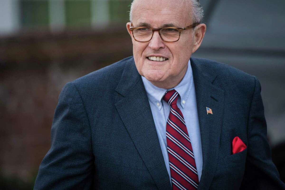 Rudy Giuliani arrives for a meeting at the clubhouse at Trump National Golf Club Bedminster in Bedminster Township, N.J. on November 20, 2016.
