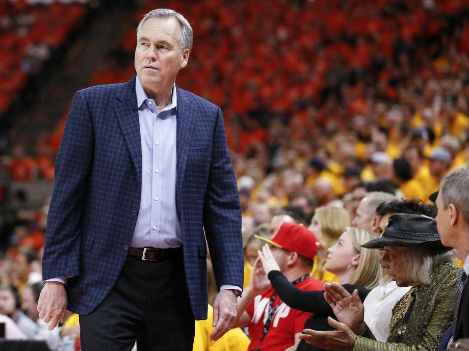 Houston Rockets head coach Mike D'Antoni walks up the sidelines during the first half of Game 3 of the NBA second-round playoff series at Vivint Smart Home Arena Friday, May 4, 2018 in Salt Lake City. (Michael Ciaglo / Houston Chronicle) Photo: Michael Ciaglo/Houston Chronicle