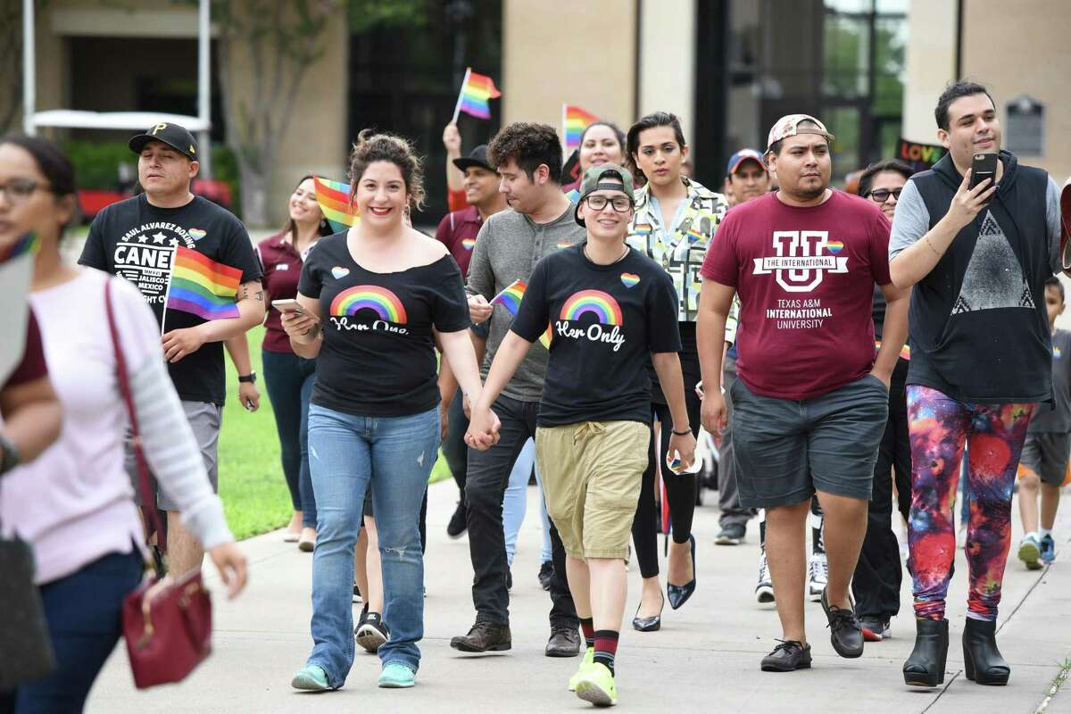 TAMIU’s Campus Ally Network, along with students and the community, gathered on May 4 to kick off Pride Walk and Pride Fest on the campus grounds. The group's co-founder said they hope to use an upcoming event at TAMIU boasting the question "Can homosexuals (LGBTQ) change?" to begin a conversation. 