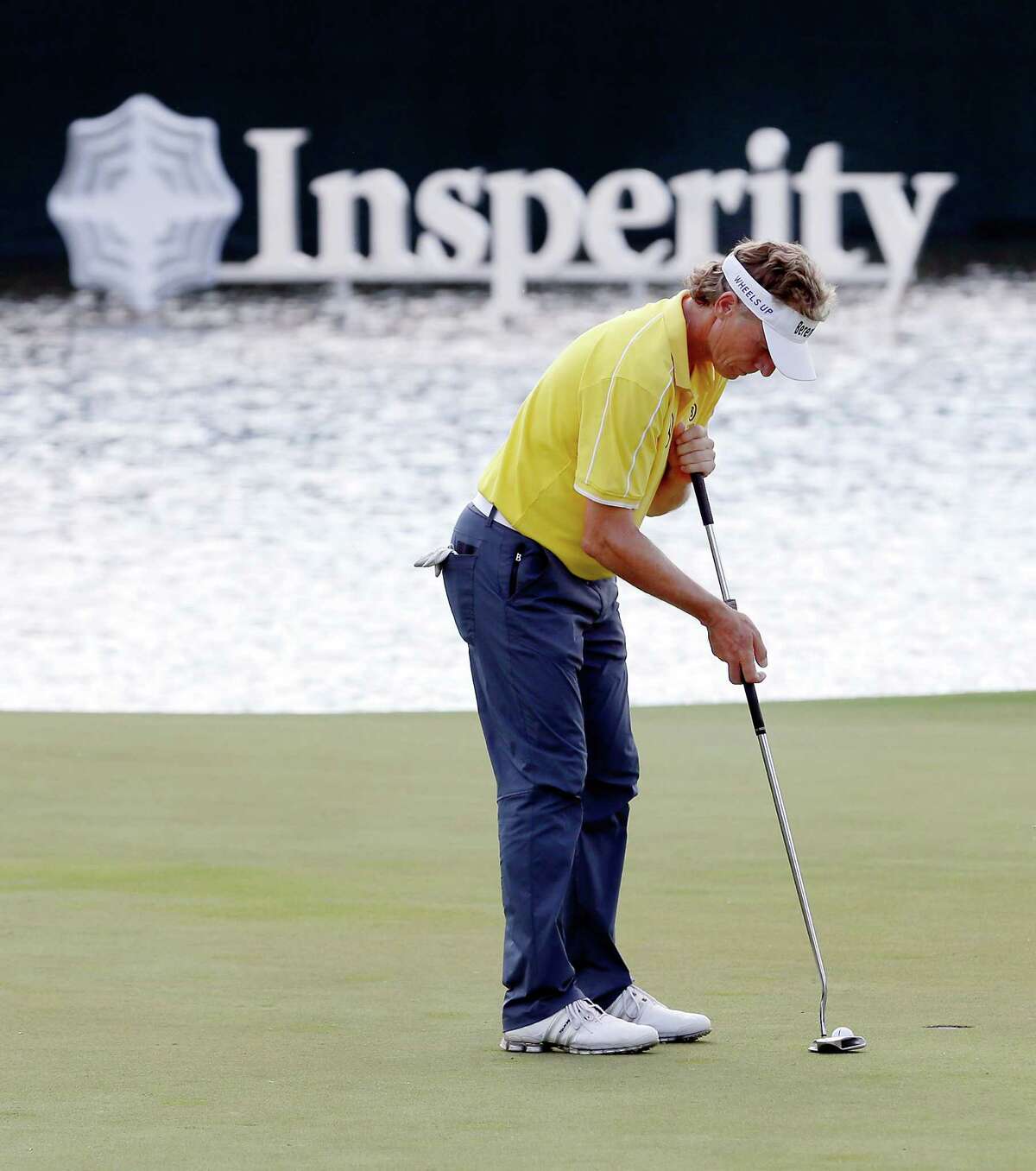 Leader Bernhard Langer putts on the 18th green during the second round of the Insperity Invitational at the The Woodlands Country Club Saturday, May 5, 2018, in The Woodlands, TX. (Michael Wyke / For the Chronicle)