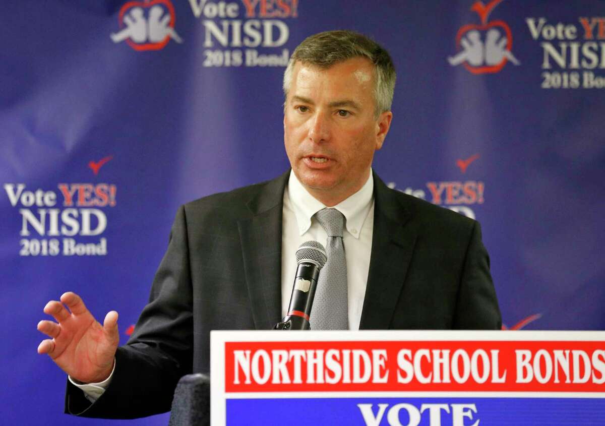 Northside ISD Superintendent Brian Woods, speaking in 2018.