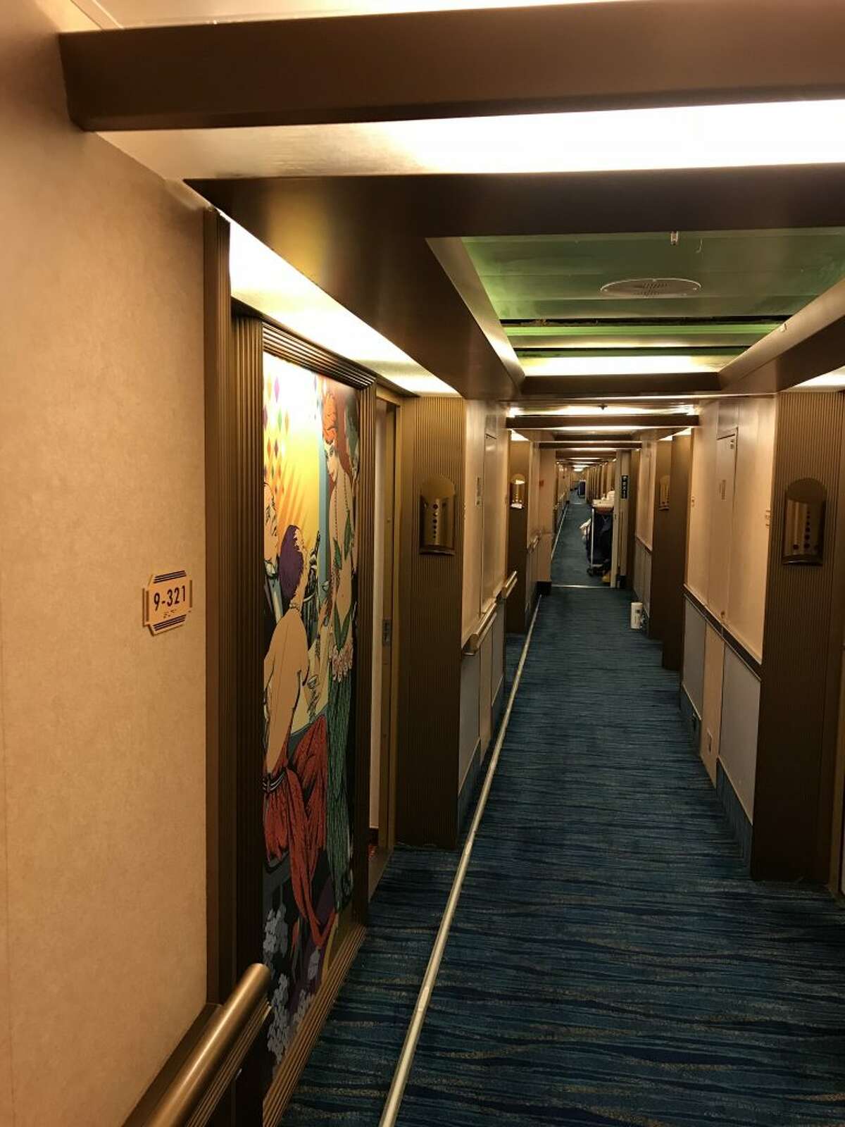 Carnival Cruise released these photos of the Carnival Dream after the water line break with the following message: "The water line break occurred at 6:00 p.m. and in six hours, our crew had replaced hall and stateroom carpeting, dried out other sections of carpeting that were damp but did not need to be replaced, and restored the 50 staterooms so that all guests could sleep in their beds that evening."