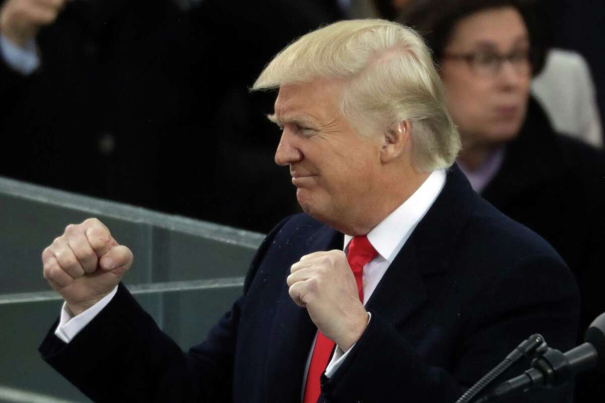 WASHINGTON, DC - JANUARY 20: U.S. President Donald Trump delivers his inaugural address on the West Front of the U.S. Capitol on January 20, 2017 in Washington, DC. In today's inauguration ceremony Donald J. Trump becomes the 45th president of the United States. (Photo by Chip Somodevilla/Getty Images)