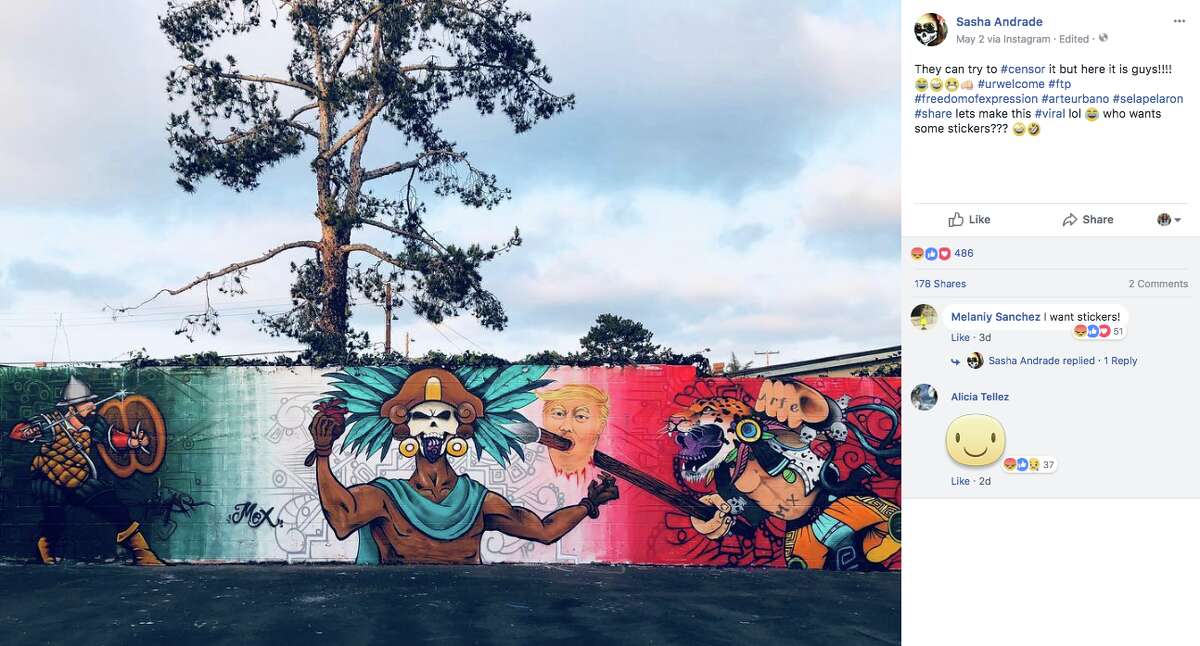 A mural depicting Donald Trump's head on a spear is causing controversy in Chula Vista, Calif.