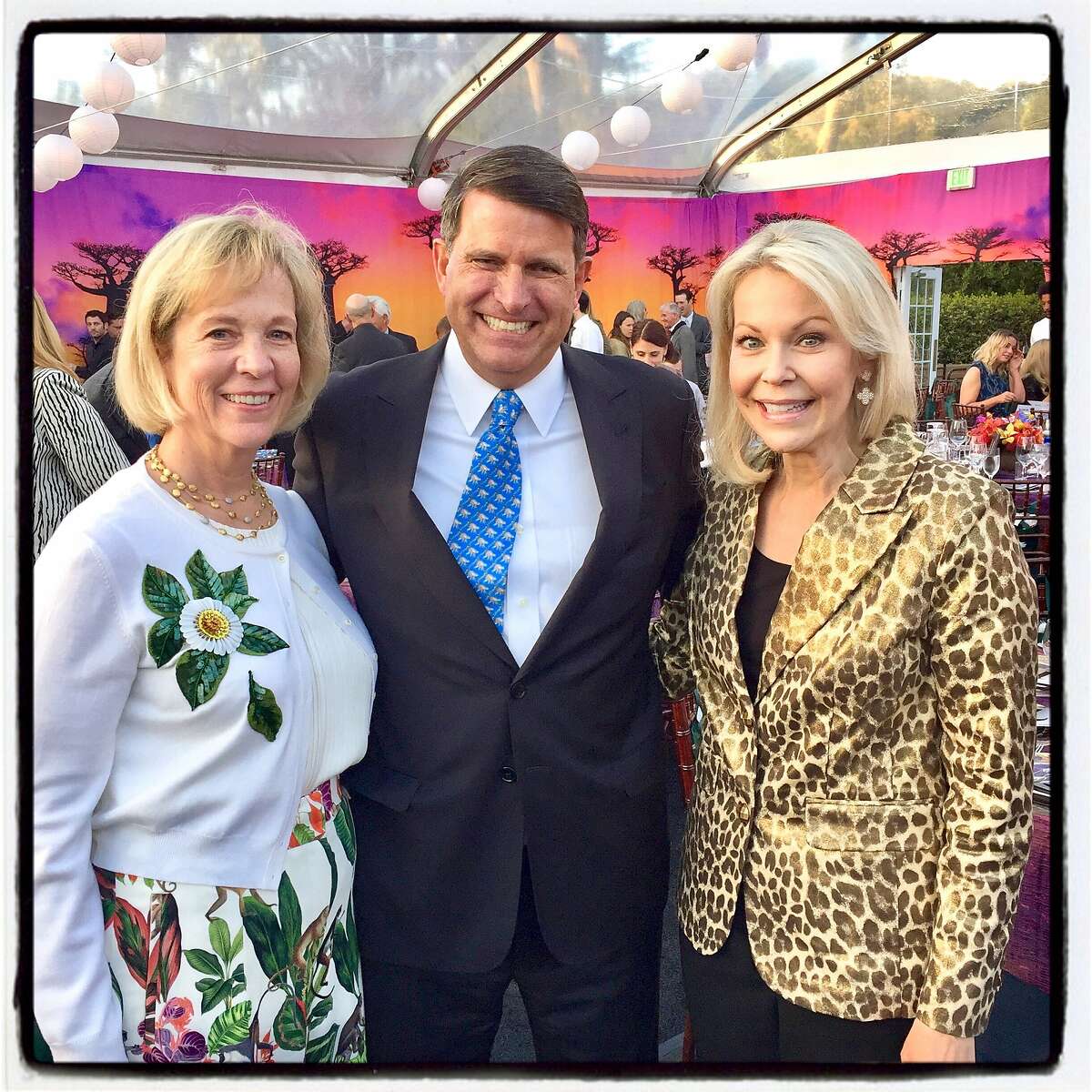Lynn Poole (left) with her husband, SF Zoo Board chairman Ed Poole and Lisa Lenzo at ZooFest. April 27, 2018.