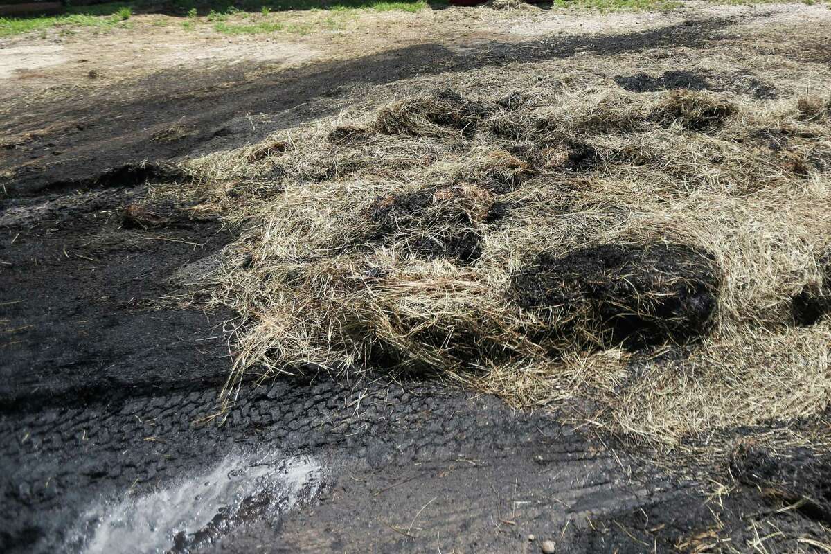 Several hay bales at Conroe Feeder's Supply caught fire early in the morning on Monday, May 7, 2018, but the flames were contained and extinguished by the Conroe Fire Department before any other property was damaged.