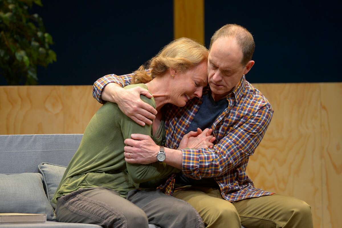 From left: Julie Eccles as Tess and Anthony Fusco as Jon in Marin Theatre Company's "Marjorie Prime."