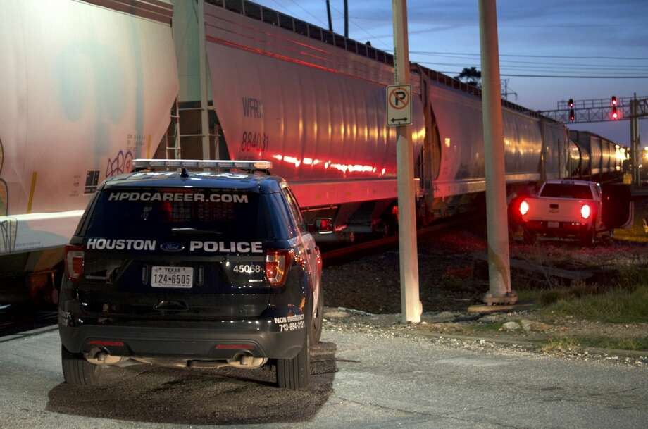 Driver uninjured after train hits truck in southeast Houston - Houston ...