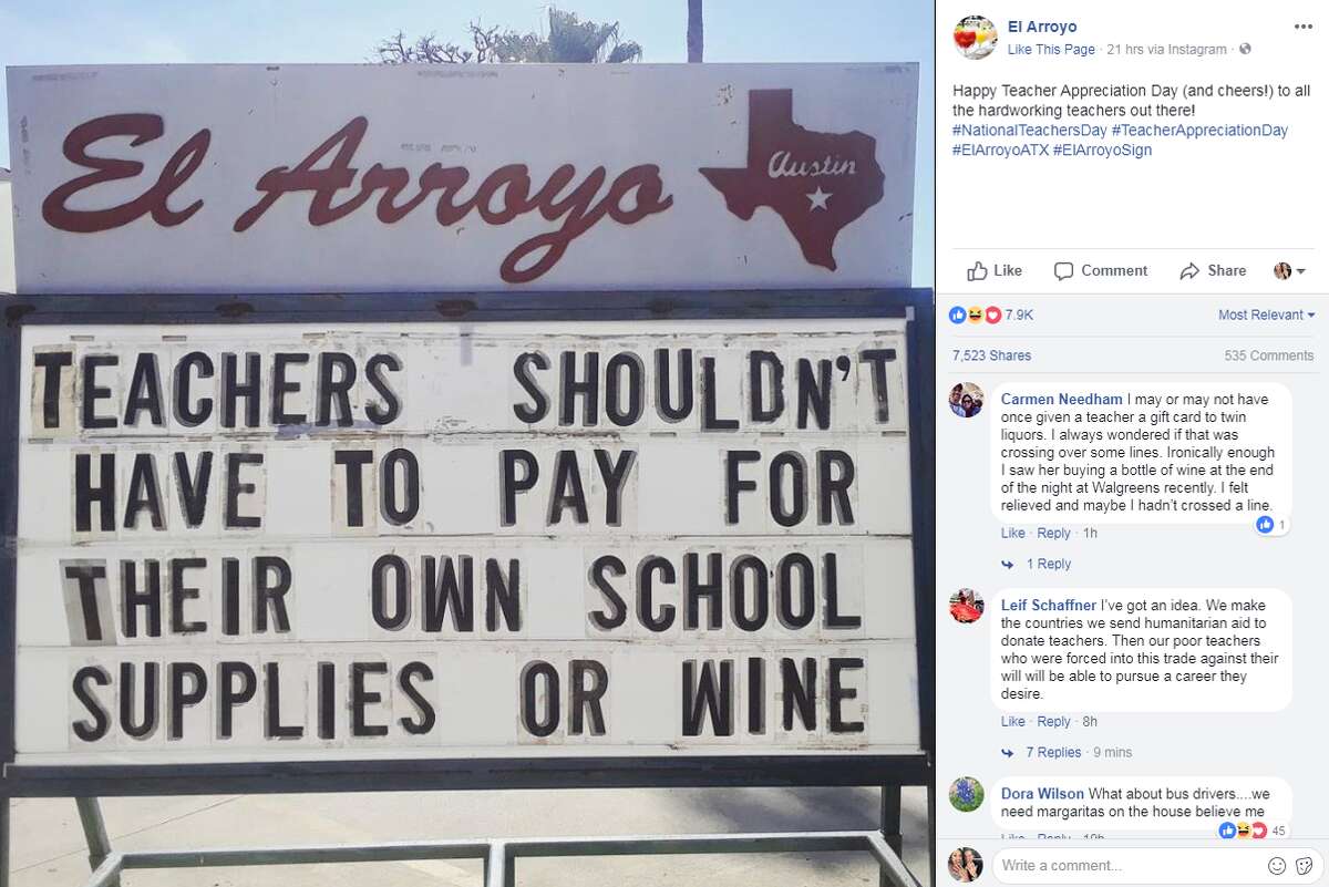 Austin S El Arroyo Shows Support For Teachers With Relatable Sign