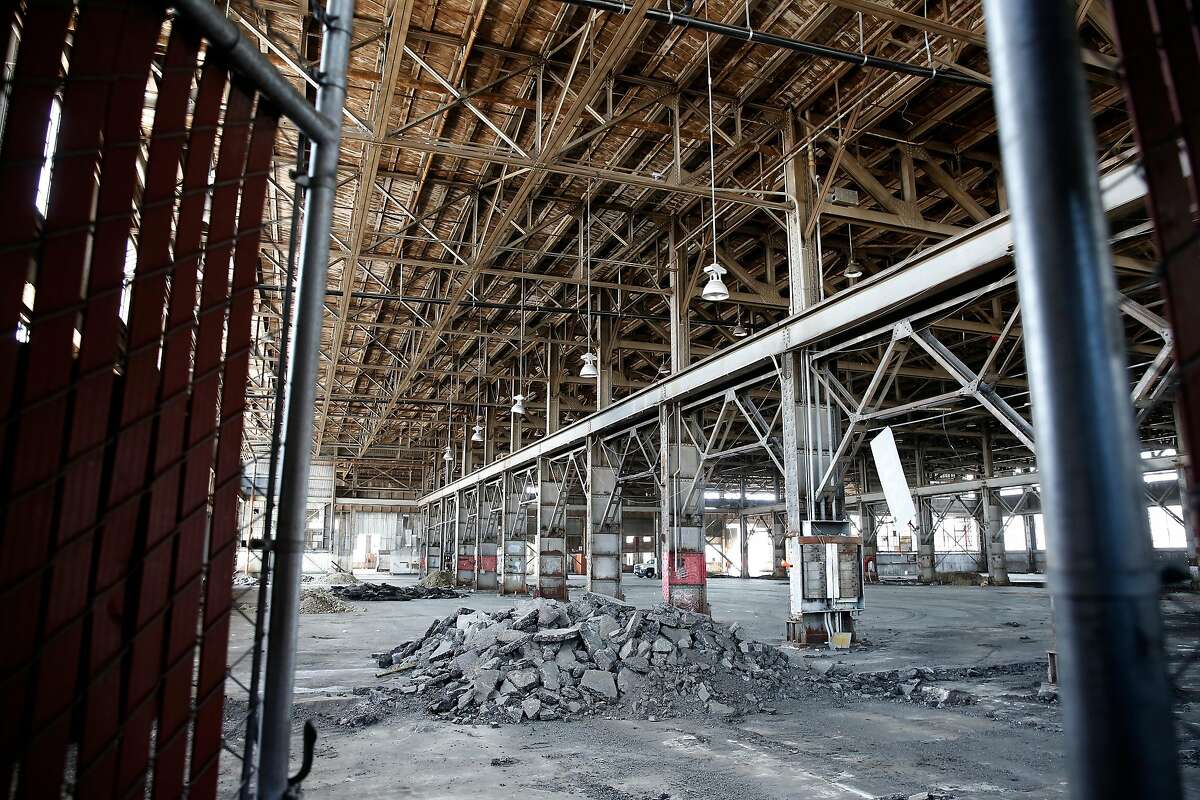 The interior of building 12 at Pier 70 in San Francisco, Ca. on Wed. May 9, 2018, where construction is set to begin for the massive redevelopment that will turn 35 acres of dilapidated shipyard into housing, commercial space, waterfront parks and artist studios.
