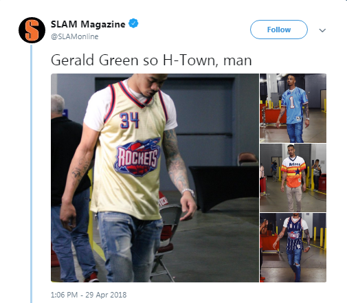 Rockets fan favorite Gerald Green reps Astros with sweet throwback jersey