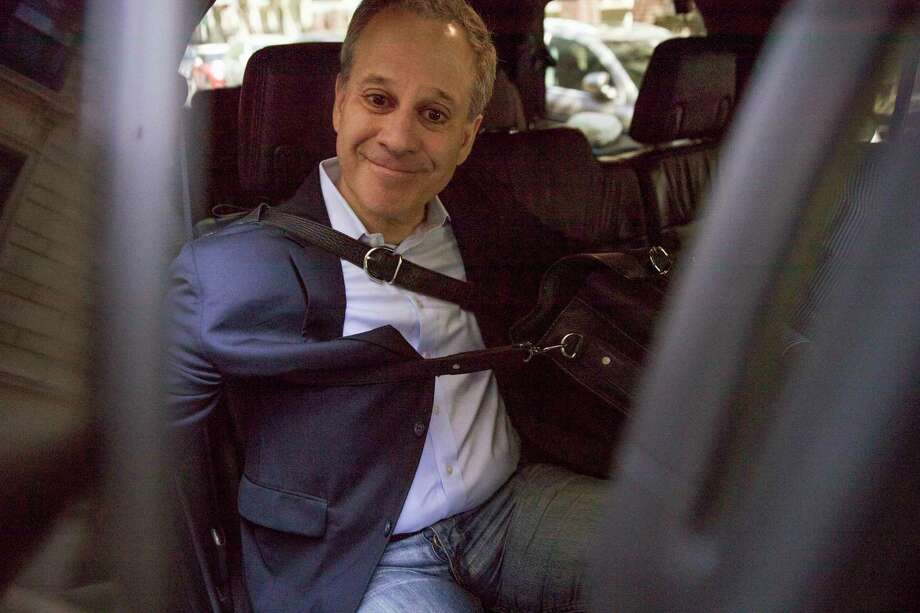 Former New York Attorney General Eric Schneiderman leaves his apartment building, Wednesday, May 9, 2018, in New York. Schneiderman resigned Monday, just hours after accounts of abuse by four women.  (AP Photo/Mary Altaffer) Photo: Mary Altaffer / Copyright 2018 The Associated Press. All rights reserved.
