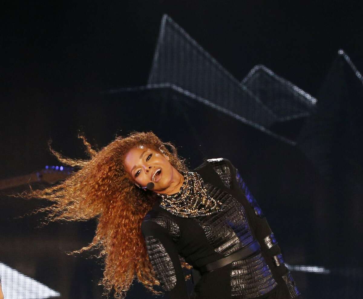 (FILES) In this file photo taken on March 26, 2016, US singer Janet Jackson performs during the Dubai World Cup horse racing event at the Meydan racecourse in the United Arab Emirate of Dubai. The promoters of Coachella on May 6, 2018, canceled the FYF Fest to be headlined by Janet Jackson, an unusually visible sign of trouble in the long vibrant live music industry. Concert promoters Goldenvoice said they were calling off two days of music on July 21 and 22 that would be led by Jackson and rockers Florence and the Machine. / AFP PHOTO / KARIM SAHIBKARIM SAHIB/AFP/Getty Images