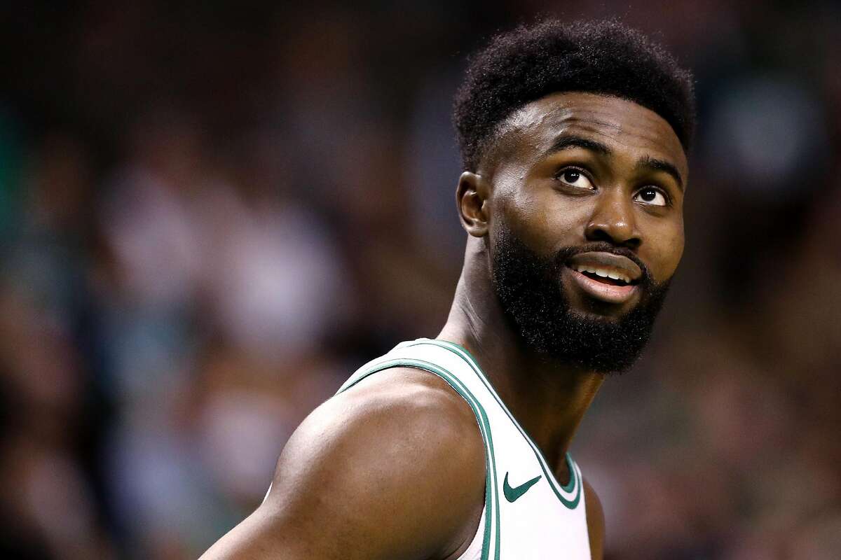 BOSTON, MA - MAY 3: Jaylen Brown #7 of the Boston Celtics looks on during Game Two of the Eastern Conference Second Round of the 2018 NBA Playoffs against the Philadelphia 76ers at TD Garden on May 3, 2018 in Boston, Massachusetts. The Celtics defeat the 76ers 108-103. (Photo by Maddie Meyer/Getty Images)