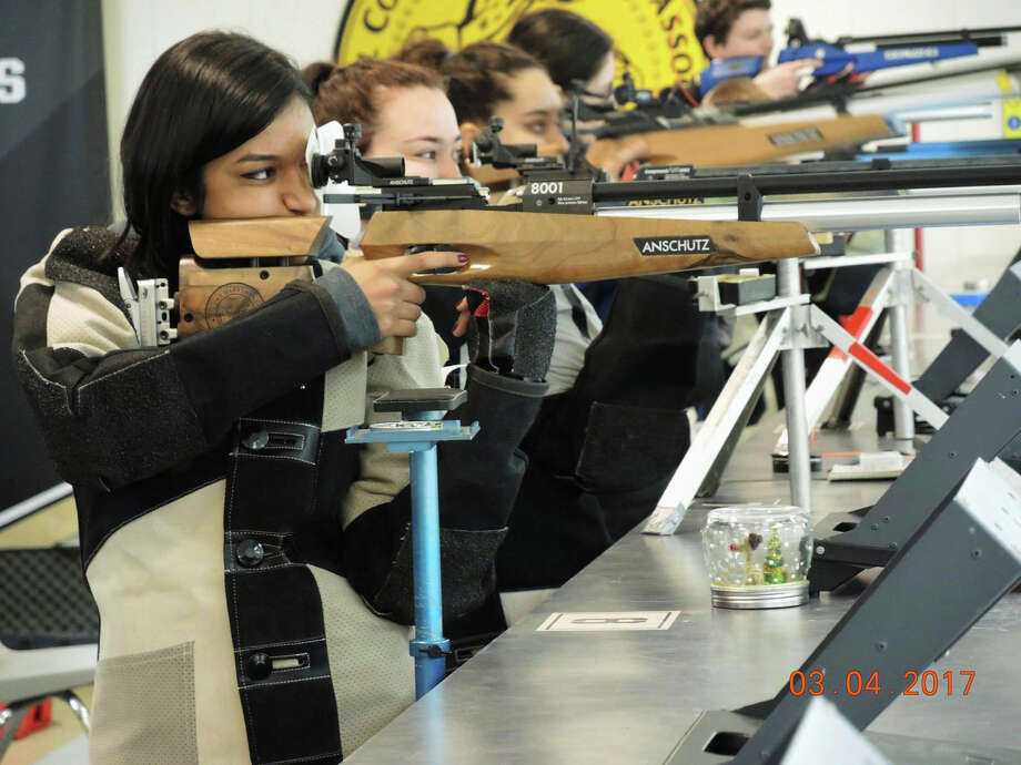 In this March 4, 2017, photo provided by the New York State Public High School Athletic Association, students compete in the association's air rifle championships at the U.S. Military Academy in West Point, N.Y.  A New York lawmaker is taking aim at riflery and archery programs in schools, contending they promote a gun culture. Manhattan Democrat Assemblywoman Linda Rosenthal says she introduced her bill to ban such programs in the state after it was revealed that the Parkland, Fla., school shooting suspect had honed his shooting skills in a marksmanship program at the very school where hes accused of killing 17 people.  (New York State Public High School Athletic Association via AP) / New York State Public High School Athletic Association