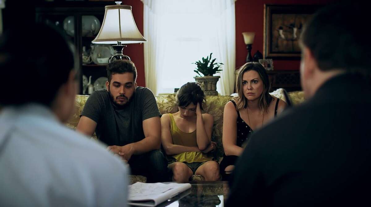 Dan McCallion, Christina Brucato and Larisa Oleynik play adult siblings who return to their childhood home to deal with their parents’ dementia in “Wandering Off.”