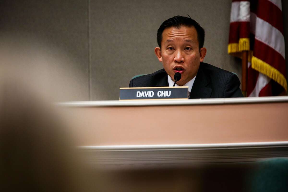 Assembly member David Chiu (center) speaks during a hearing to decide whether or not to repeal the Costa-Hawkins Rental Housing Act at the State Capital in Sacramento, Calif., on Thursday, Jan. 11, 2018. The Costa-Hawkins Rental Housing Act did not pass.