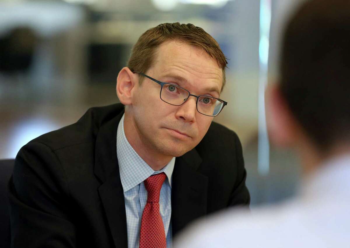 Texas Education Agency Commissioner Mike Morath speaks with the Houston Chronicle's editorial board about the looming state action against Houston ISD Wednesday, May 9, 2018, in Houston. ( Godofredo A. Vasquez / Houston Chronicle )