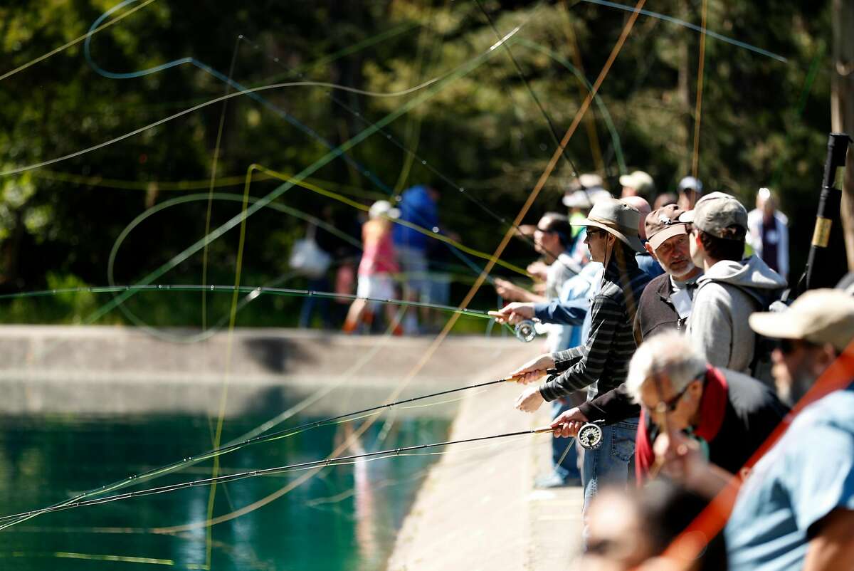 The Anglers Lodge and Casting Pools celebrate their 80th anniversary with free fly casting lessons in Golden Gate Park in San Francisco, CA on Saturday, May 12, 2018.