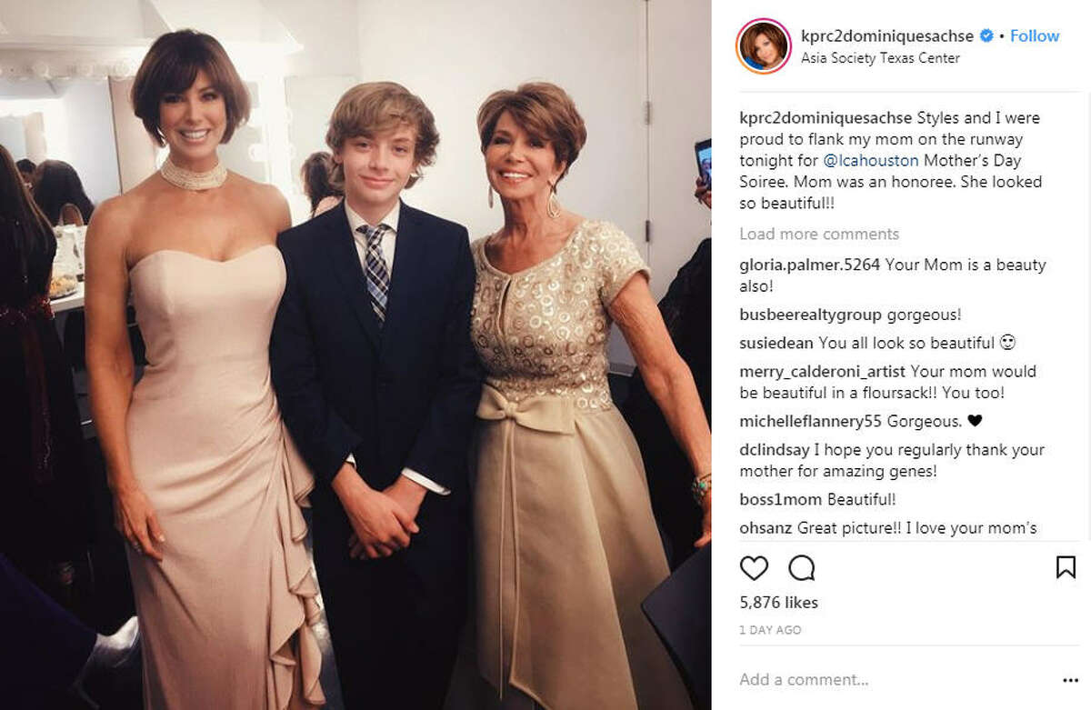 KPRC anchor Dominique Sachse celebrated her mother online after attended a local gala. "Styles and I were proud to flank my mom on the runway tonight for @lcahouston Mother’s Day Soiree. Mom was an honoree. She looked so beautiful!!" she said online. Source: Instagram