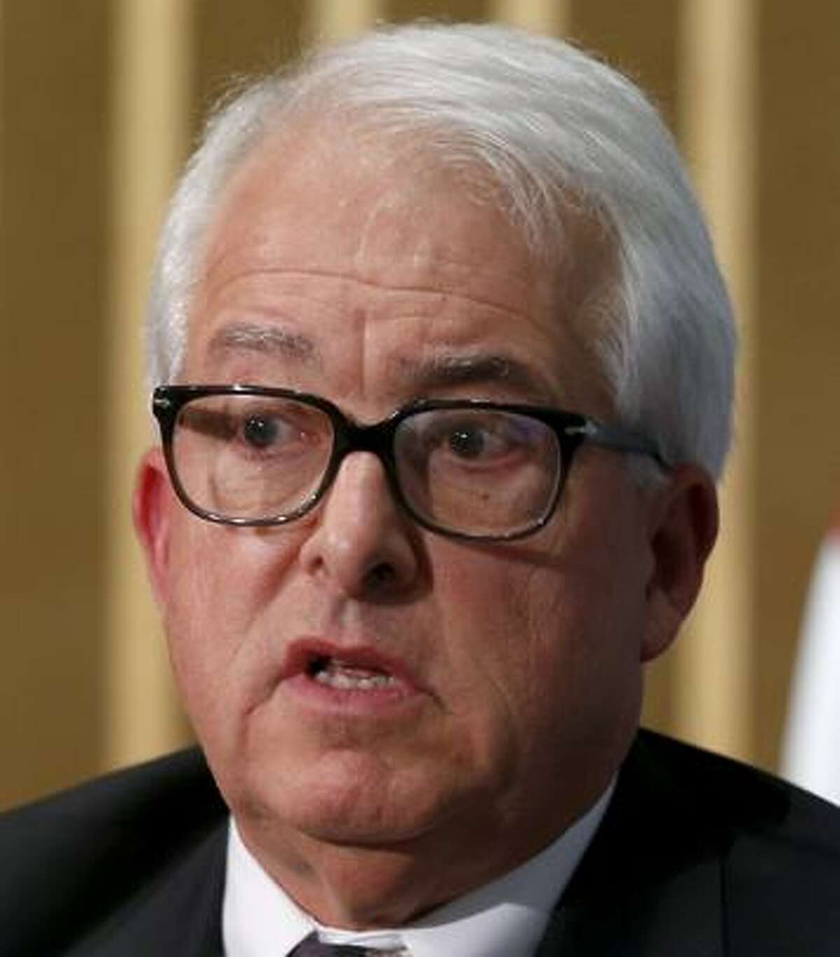 John Cox, a Republican candidate in the California gubernatorial race, meets in conversation with Public Policy Institute of California CEO Mark Baldassare in San Francisco, Calif. on Thursday, Dec. 7, 2017.