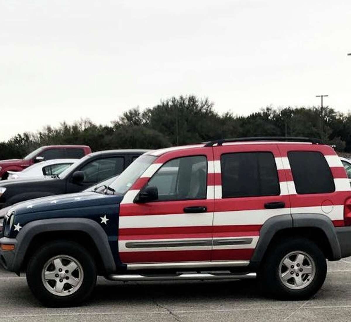 American flag Jeep