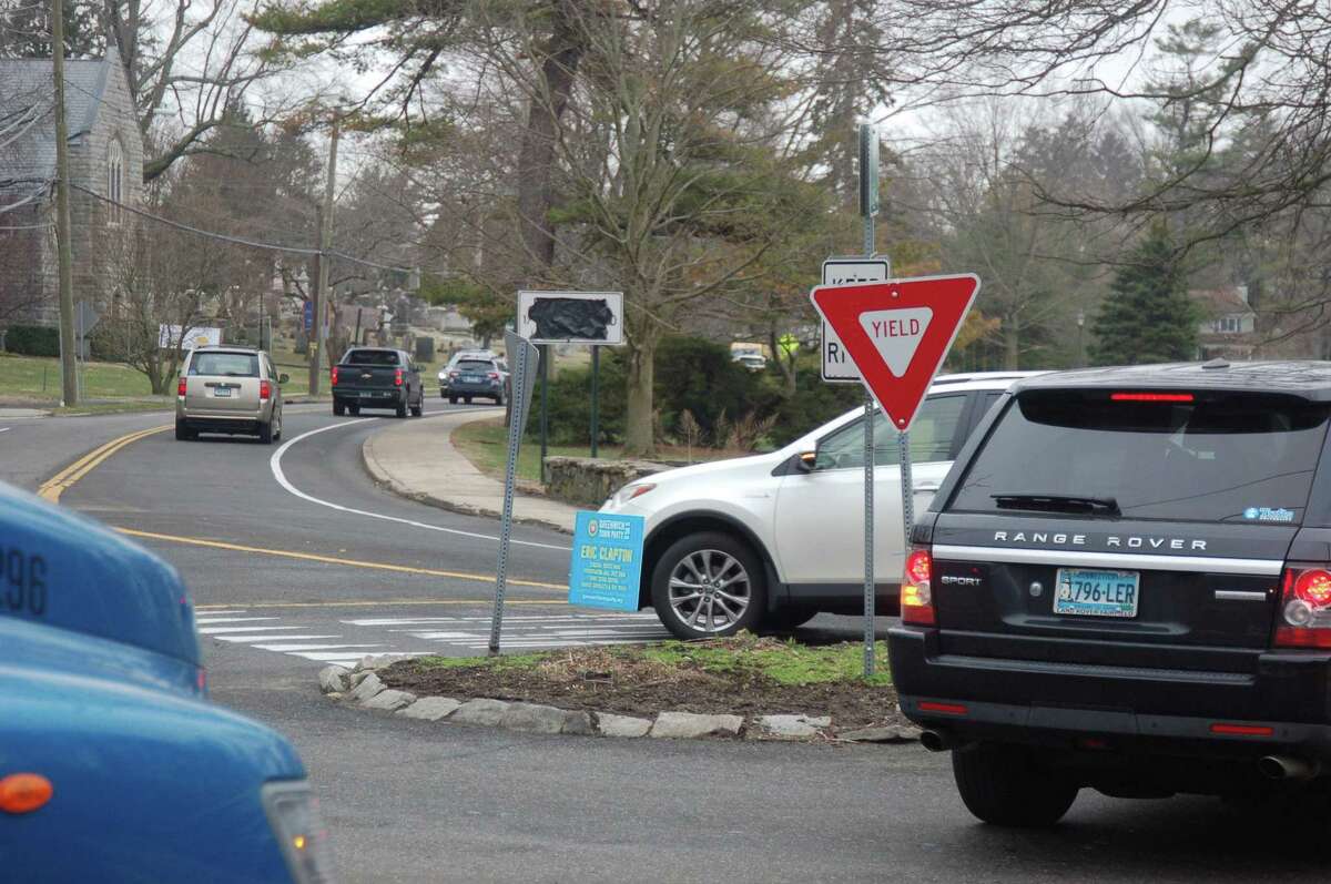 The heavily used traffic circle on Sound Beach Avenue in Old Greenwich could be turned into more of a traditional roundabout as part of a project to replace a bridge there and raise the level of the road.