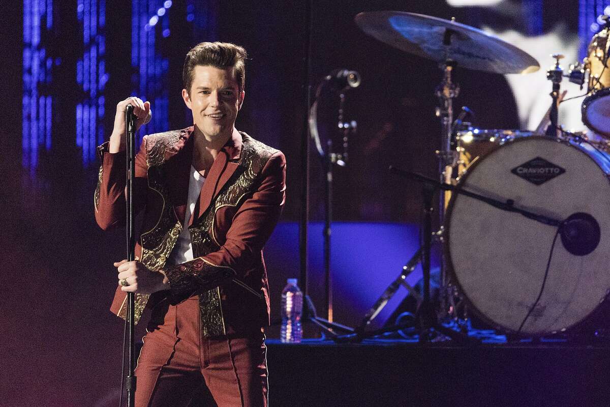 Brandon Flowers performs at the 2018 Rock and Roll Hall of Fame Induction Ceremony, April 14, 2018 in Cleveland.