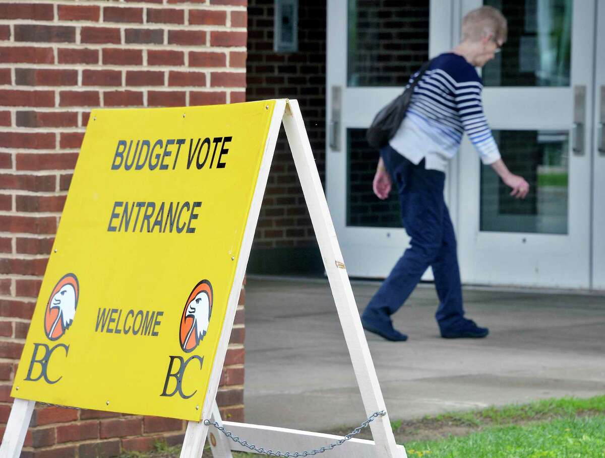 Voters turn out for the school budget vote at Bethlehem High School Tuesday May 15, 2018 in Bethlehem, NY. (John Carl D'Annibale/Times Union)