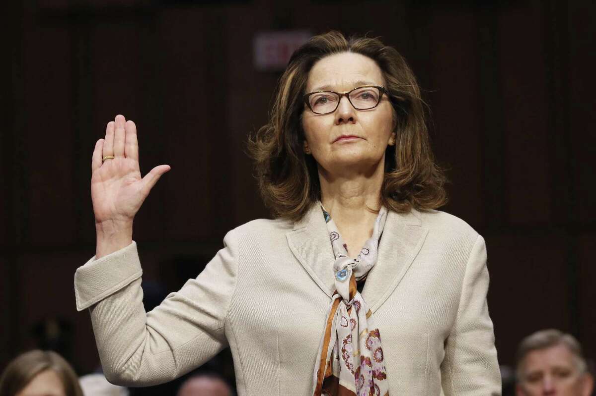 CIA nominee Gina Haspel is sworn in during a confirmation hearing of the Senate Intelligence Committee on Capitol Hill, Wednesday, May 9, 2018 in Washington.