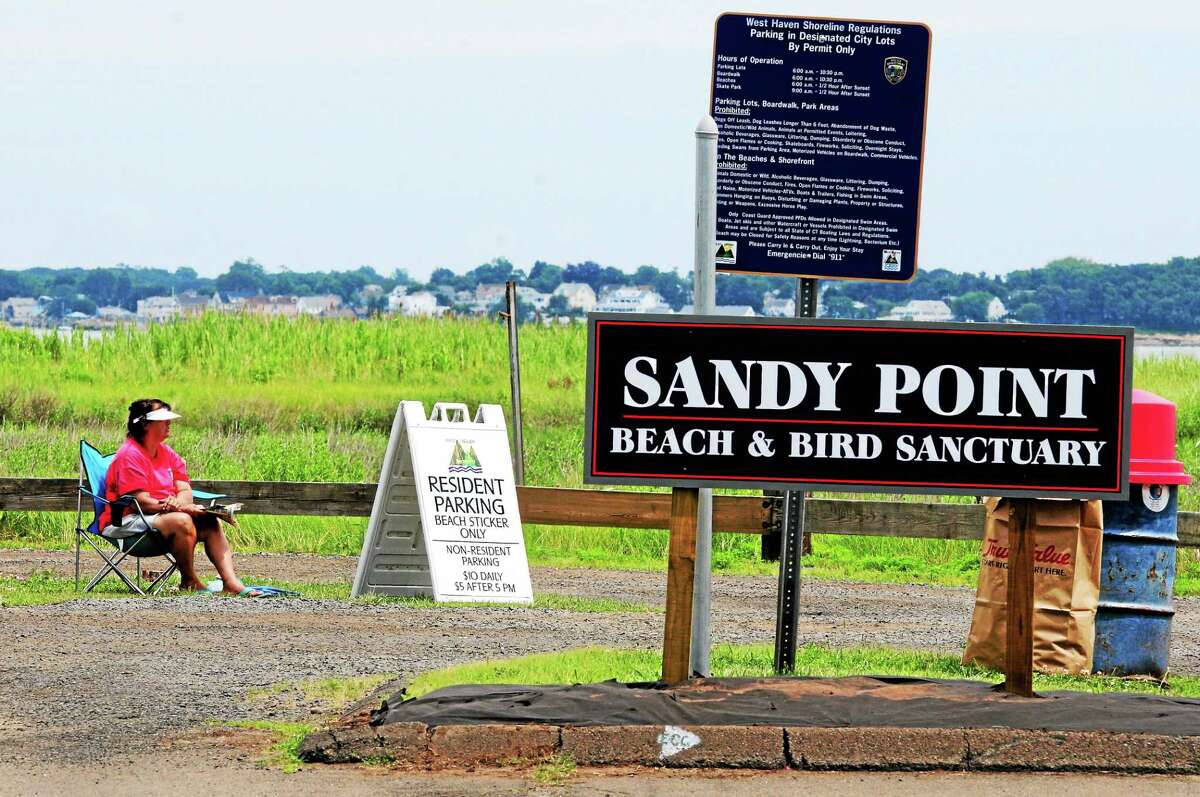 Sandy Point Beach and Bird Sanctuary parking lot on Beach Street and Third Avenue Extension in West Haven.