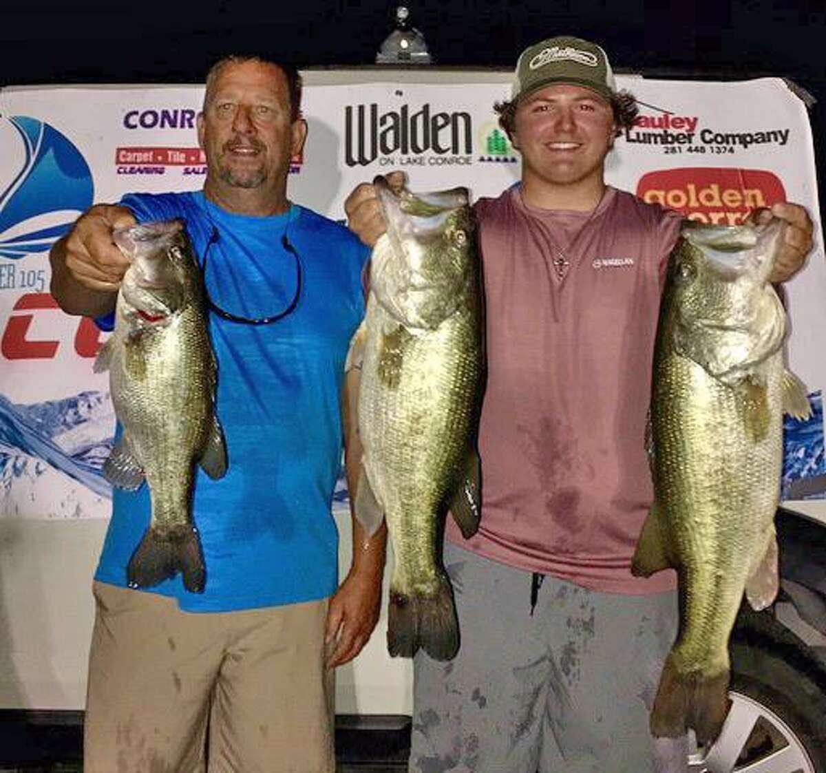 Parker Greer and Scott Offenbecher won the CONROEBASS Tuesday Tournament with a stringer total weight of 18.42 pounds.