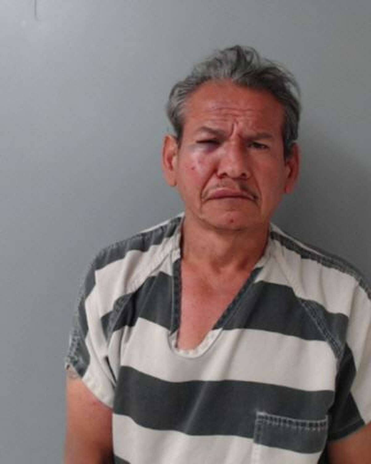 Gerardo Noe Lara, 52, was arrested on the charges of two counts of assault on a public servant, resisting arrest, criminal mischief and terroristic threat, family violence.