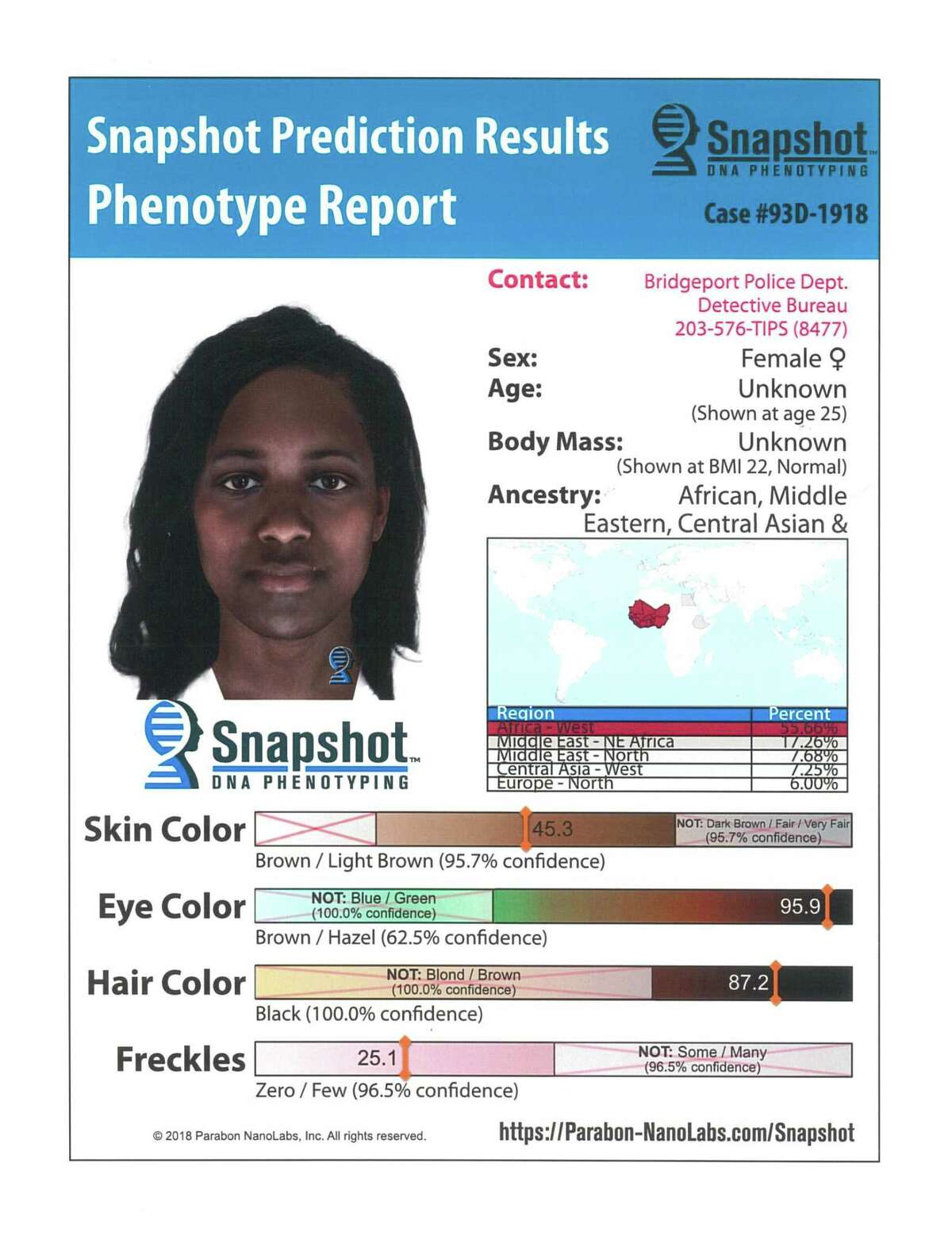 The Bridgeport Police Department released new composite images of an unidentified woman who was murdered and burned beyond recognition in 1993.The images of the victim were created using new DNA technology, and police hope they will help establish the identity of the woman, whose murder has never been solved.