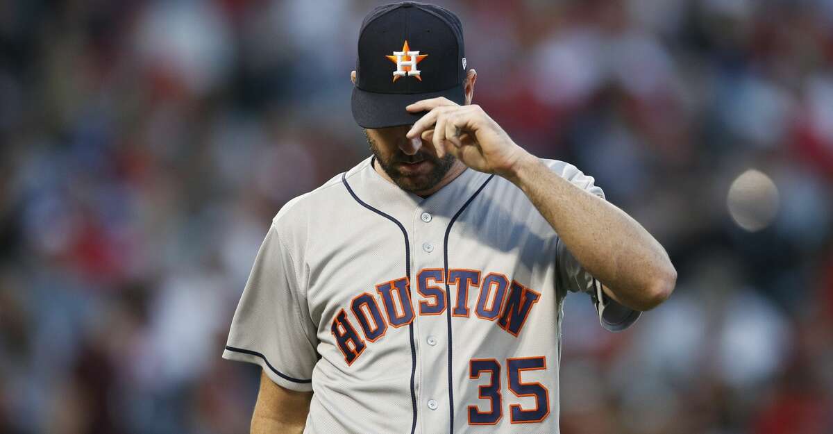 PHOTOS: Astros game-by-game Houston Astros starting pitcher Justin Verlander adjusts his hat as he walks toward the dugout after the third inning of the team's baseball game against the Los Angeles Angels on Wednesday, May 16, 2018, in Anaheim, Calif. (AP Photo/Jae C. Hong) Browse through the photos to see how the Astros have fared through each game this season.