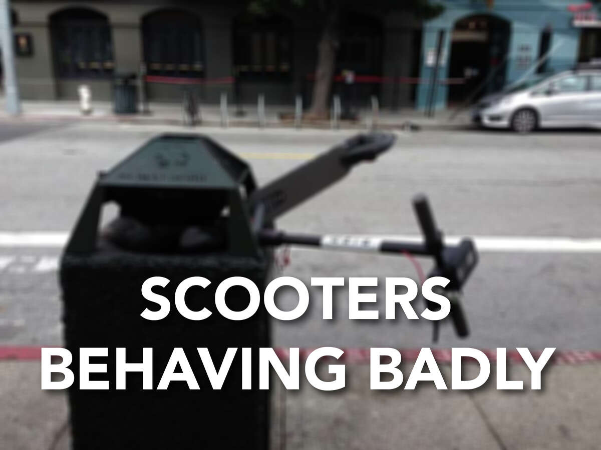 Click through the gallery to see some of the worst offenders and hilarious parking jobs of scooters in San Francisco, as identified by social-media users.