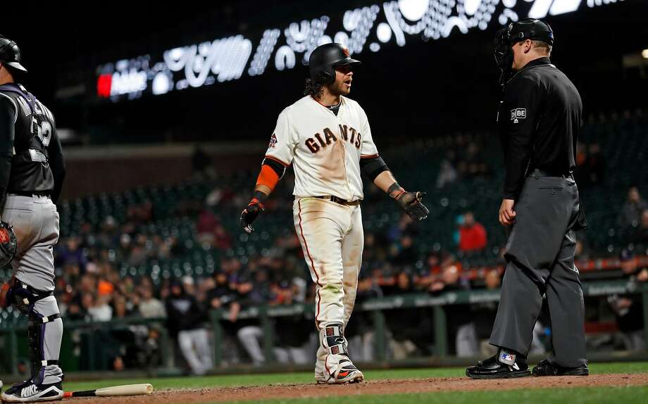 Giants Pregame Want Automated Umps Be Patient Sfgate San Francisco Giants Brandon Crawford Argues With Home Plate Umpire Chris Segal After Was