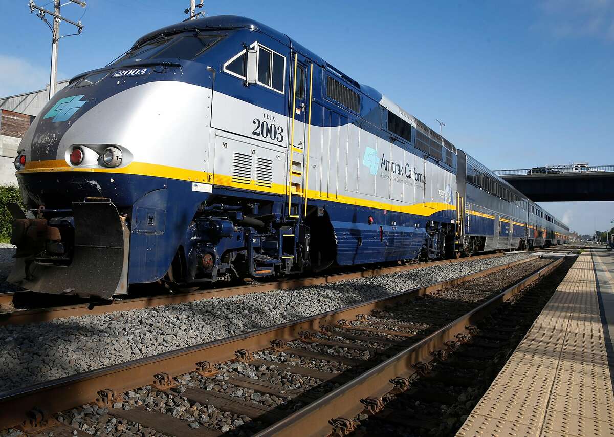 A Capitol Corridor train destined for Sacramento arrives at the Amtrak station in Berkeley, Calif. on Thursday, May 10, 2018. Improvements to the Capitol Corridor's infrastructure would be upgraded if voters approve Regional Measure 3 which would raise area bridge tolls, except on the Golden Gate Bridge, which would fund transportation projects throughout the Bay Area.