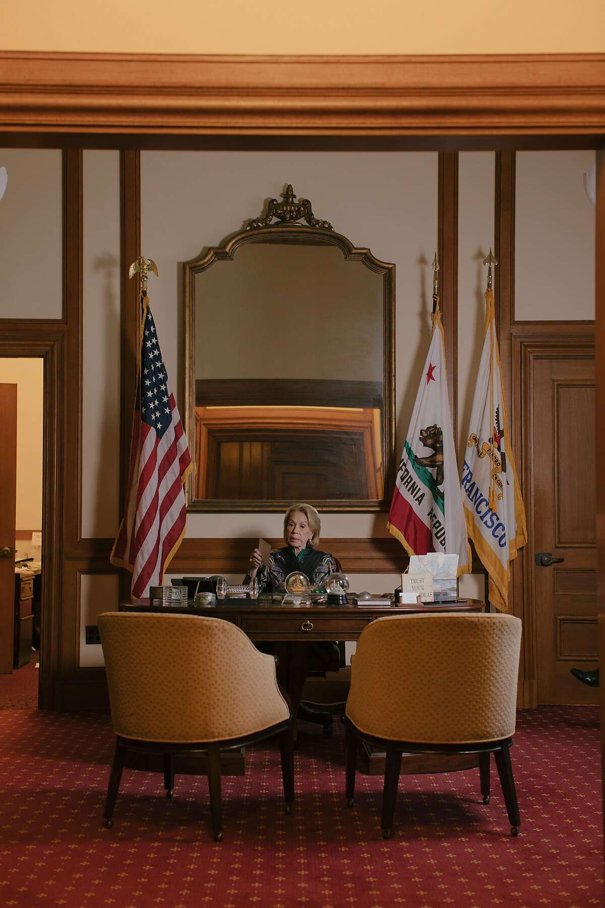 Charlotte Shultz, Chief of Protocol for the City of San Francisco, in her office at City Hall on May 9th, 2018. Shultz has held the position for 55 years, through ten mayors.