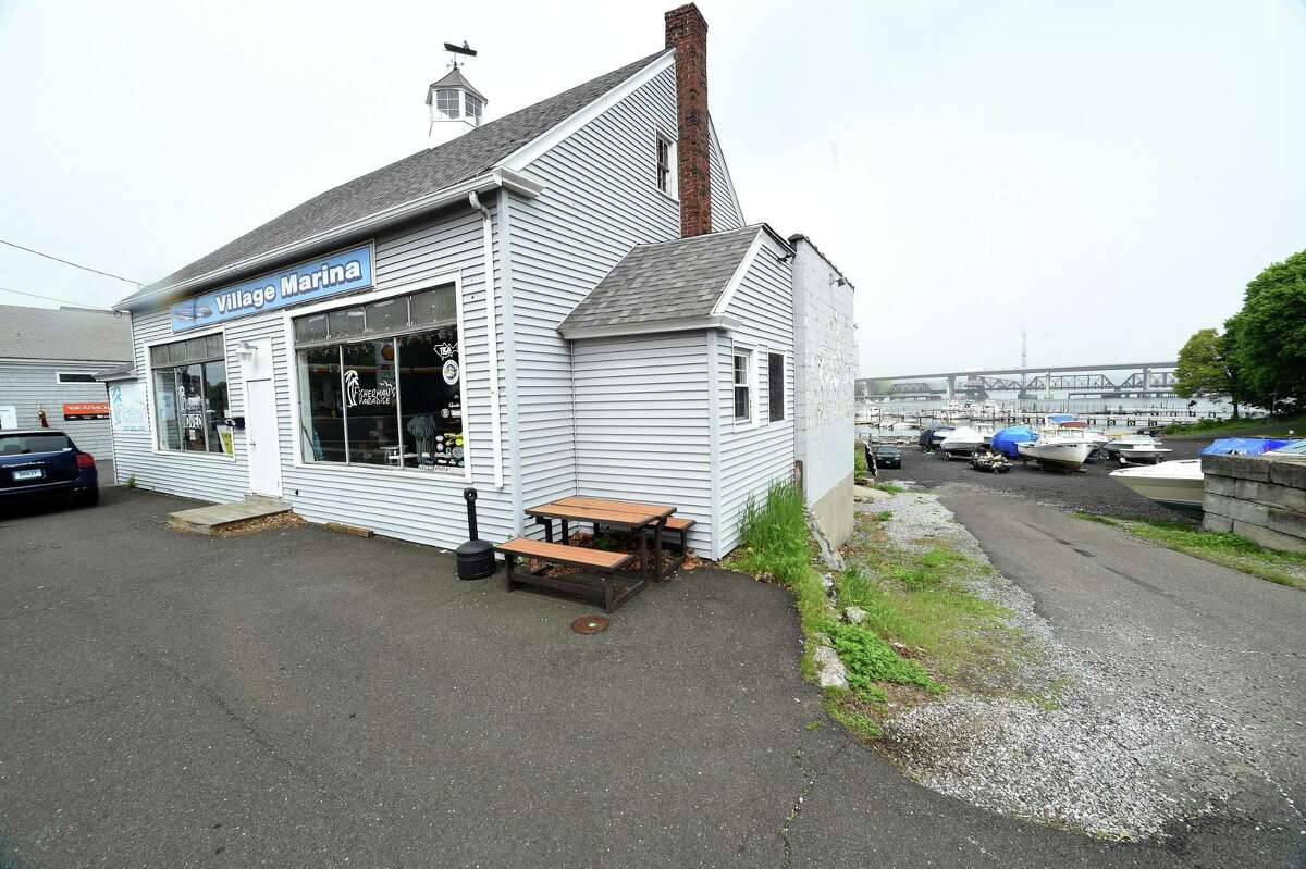 Dan Bagley and Bob Chicoine have plans to build Dockside, a waterfront biergarten and brewery, at this location on Bridgeport Avenue in Milford.
