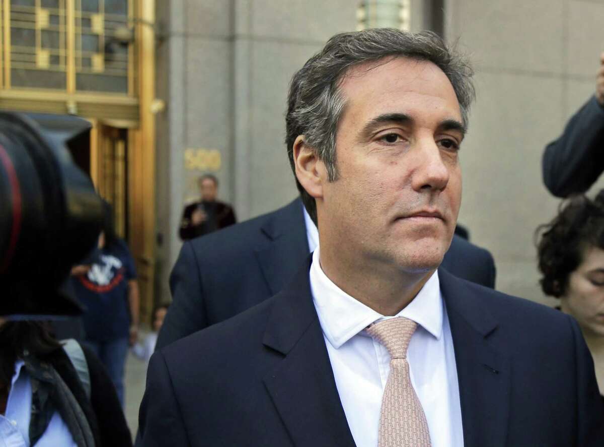 Michael Cohen leaves federal court in New York City on April 26.